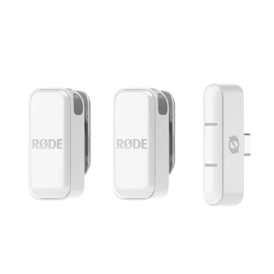 Abbildung von RØDE Wireless Micro Kompaktes drahtloses Mikrofon, Zwei Mikrofone mit Ladekoffer für die Erstellung von Inhalten auf dem Smartphone USB C, Weiß