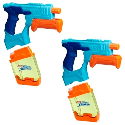 Abbildung von Nerf Super Soaker Dunk Fill Wasserblaster 2er Pack, einfaches und schnelles Befüllen des 300 ml Tanks, Wasserspielzeug für spannende Schlachten im Doppelpack, Outdoorspiel Kinder ab 6 Jahren