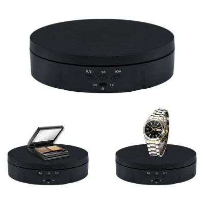 Abbildung von Mcbazel 360 Grad Elektrischer Drehteller Für Fotografie elektrisch drehbarer Drehständer Display Tisch 10KG zur Präsentation 14.5cm/5.7 inch（Schwarz）