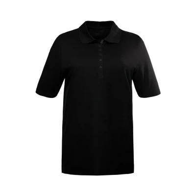 Abbildung von Ulla Popken Damen Basic Poloshirt, Schwarz, 62 64 EU