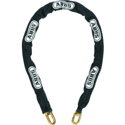 Abbildung von ABUS Kette 8KS 8 mm starke Stahlkette zum Sichern von Fahrrädern, Stühlen in der Gastronomie, Maschinen und mehr mit Textilmantel kombinierbar beispielsweise Vorhängeschloss 110 cm Länge