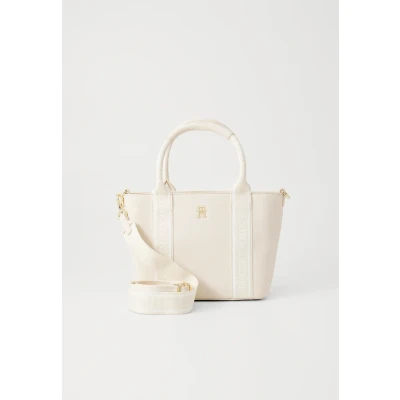 Abbildung von Tommy Hilfiger Logotape MINI TOTE Handtasche, Damen, Größe: One Size, Beige