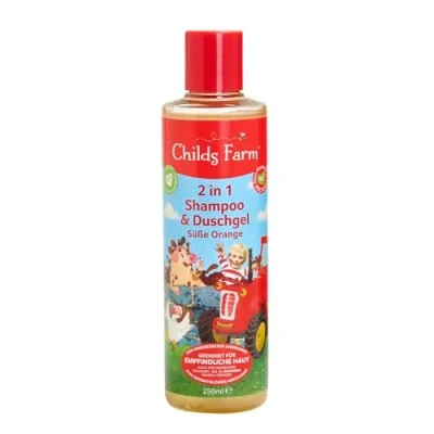 Abbildung von Childs Farm 2 in 1 Kinder Shampoo &amp; Duschgel 250 ml Bio Süßorange Reinigt sanft Geeignet für trockene, empfindliche und auch zu Neurodermitis neigende Haut
