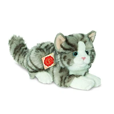 Abbildung von Teddy Hermann 90691 Katze 20 cm, Kuscheltier, Plüschtier mit recycelter Füllung