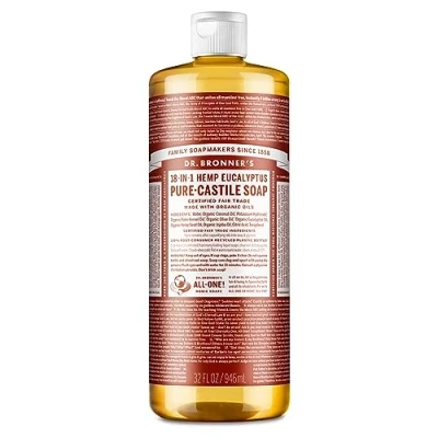 Abbildung von Dr. Bronner Magic Soaps Pure Kastilien Seife, 18 in 1 Hemp Eukalyptus, 32 Unze