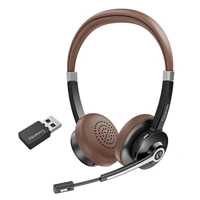 Abbildung von Conambo Headset mit Mikrofon, Kabellos Bluetooth Mikrofon HD Stereo Sound für Laptop/PC/Mac, 5.0 USB A Dongle DSP Geräuschunterdrückun