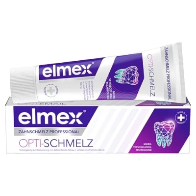 Abbildung von elmex Zahnpasta Professional Opti schmelz Versiegelung &amp; Stärkung 75ml medizinische Zahnreinigung mit Aminfluorid versiegelt den Zahnschmelz schützt vor Zahnschmelzabbau