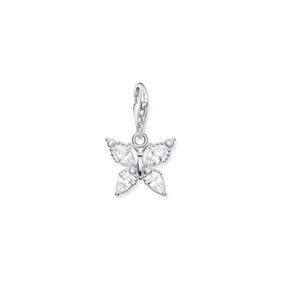 Abbildung von THOMAS SABO Damen Charm Anhänger Schmetterling weiße Steine Club 925 Sterlingsilber 1862 051 14