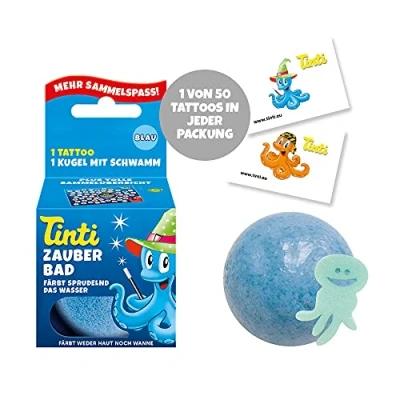 Abbildung von Tinti Zauberbad Blau Sprudelnde Badekugel mit Überraschung, 1er Pack(1 x 40 g)