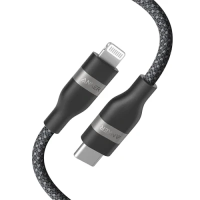 Abbildung von Anker USB C Lightning Kabel, Upcycled Flechtgewebe auf Kabel 90cm, ultra schnelles Ladekabel für iPhone 14/13/12/11 Serie und mehr