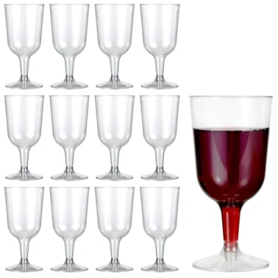 Abbildung von MATANA 12 Premium Weingläser Kunststoff, Plastik Weingläser, 180ml Stabil &amp; Wiederverwendbar Mehrweg Cocktailgläser, Weinglas Weinbecher für Hochzeiten, Partys