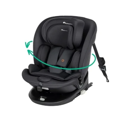 Abbildung von Bebeconfort RevolveFix 360 i Size, Autositz Drehbar, 012 Jahre, 40150cm, ISOFIX Kindersitz, Top Tether Installation, Drehung, 6 Liegepositionen, 12 Kopfstützenpositionen, Full Black