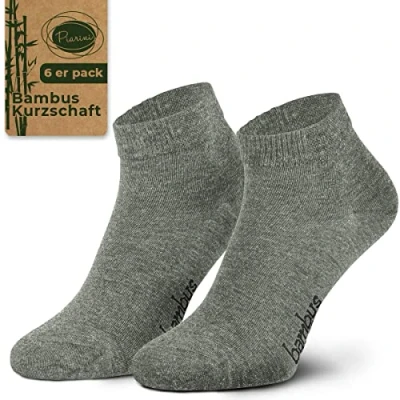 Abbildung von Piarini Gr. 39 42 6 Paar Bambussocken Damen Socken Frauen Kurzschaf kurz grau