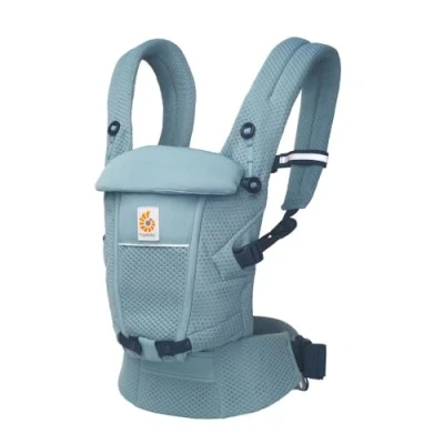 Abbildung von Ergobaby Adapt Babytrage für Neugeborene ab Geburt, 3 Positionen SoftFlex Mesh Ergonomische Babybauchtrage Rückentrage Baby Tragetasche, Slate Blue