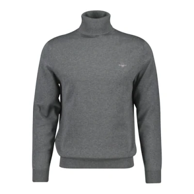 Abbildung von GANT Classic Rollerneck Strickpullover, Herren, Größe: Small, Dark grey melange