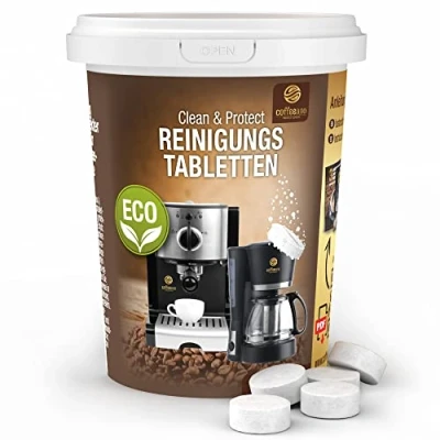 Abbildung von 250 Reinigungstabletten für Kaffeevollautomaten von Jura, Siemens, EQ Series, Delonghi, Krups, Bosch, Miele, Melitta, WMF Coffeeano Reinigungstabs Kaffeemaschinen aller Art und Marken