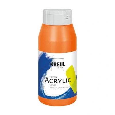 Abbildung von KREUL 17023 Solo Goya Triton Acrylfarbe aprikose, 750 ml Flasche, schnell und matt trocknend, Farbe auf Wasserbasis, in Studioqualität, vielseitig einsetzbar, gut deckend ergiebig