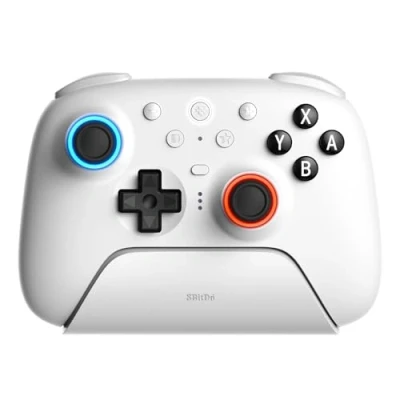 Abbildung von 8BitDo Ultimate 2 Bluetooth Controller for Switch &amp; Windows PC, Pro with TMR Joysticks, Switchable Hall Effect/Tactile Triggers, Vibration and Motion Control, RGB Fire Ring, White