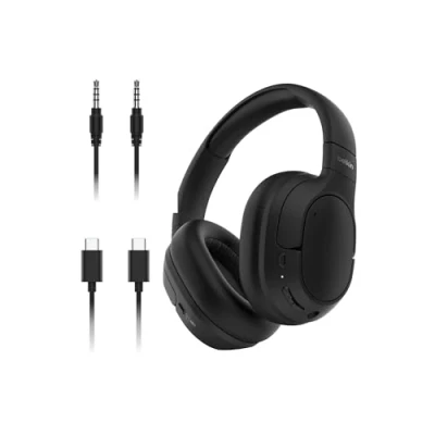Abbildung von Belkin SoundForm Isolate Noise Cancelling Kopfhörer kabellos Bluetooth Kopfhörer, Headset mit Mikrofon, Over Ear 60 Stunden Wiedergabe, tiefer Bass, CloudCushion Hörmuscheln Schwarz