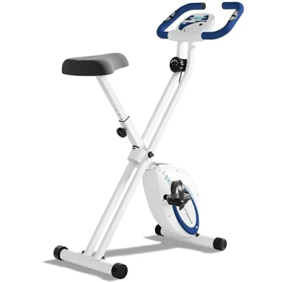 Abbildung von Ultrasport Heimtrainer Fahrrad Klappbar I Hometrainer Extra Leise bis 130 KG mit Komfort Sattel Fitnessbikes, Indoor Bike, Trimmrad, Navy