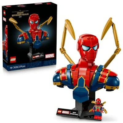 Abbildung von LEGO ǀ Marvel Iron Spider Man Büste, Superhelden Bauset zum Sammeln und Verschenken für Erwachsene, baubare Superheldenfigur, anspruchsvolles Bauprojekt Baumeister 76326