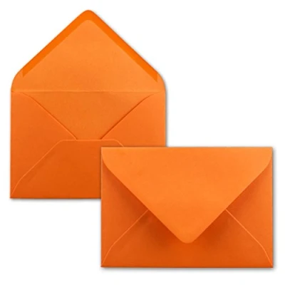 Abbildung von Briefumschläge in Orange 100 Stück DIN C5 Kuverts 22,0 x 15,4 cm Nassklebung ohne Fenster Weihnachten, Grußkarten Serie FarbenFroh