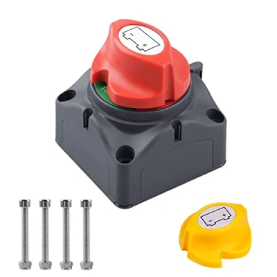 Abbildung von Batterie Trennschalter 12V 24V 48V Batterieschalter Akku Power Cut Off Schalter, 275A Hauptschalter Stromschalter Trennen Master für Boot Motorrad Yacht Auto KFZ Marine Caravan