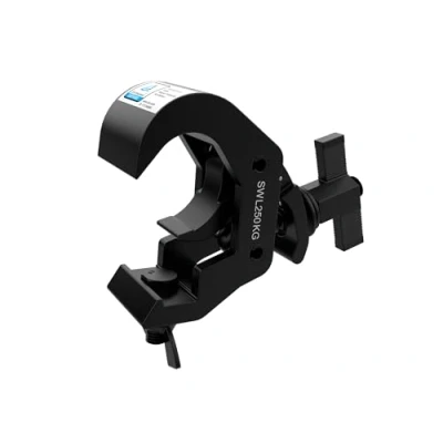 Abbildung von Audibax ACP 4058250BK Klaue für Truss mit Durchmesser 40 58 mm, Haken Einer maximalen Belastung von 250 kg, Klemme Bühnenlichter, zur Befestigung des beweglichen Kopfes
