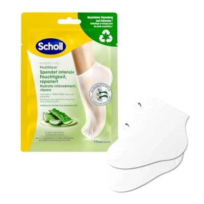 Abbildung von Scholl EXPERTCARE intensiv pflegende Fußmaske mit Aloe Vera Feuchtigkeitsspendende Pflege 1 Paar Einwegsocken