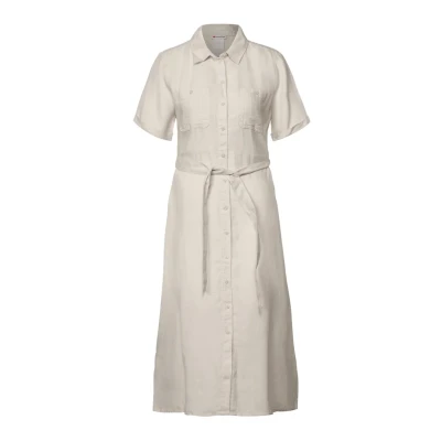 Abbildung von Street One Kurzarm Blusenkleid, Damen, Größe: 38, Beige