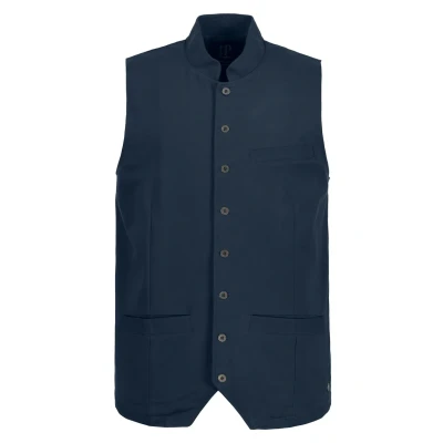 Abbildung von JP 1880 Herren Weste, Tracht, Sweat, Stehkragen, Stickerei, Navy Blau, 3XL EU