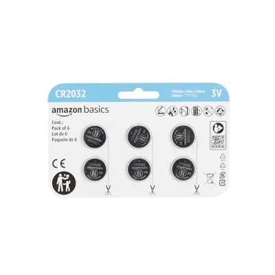 Abbildung von Amazon Basics CR2032 Lithium Knopfzellen, 6 Stück (1er Pack)