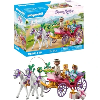Abbildung von PLAYMOBIL Princess Magic Kutschfahrt mit Prinzessin und Prinz Spielzeug Märchen für Kinder ab 4 Jahren 71846