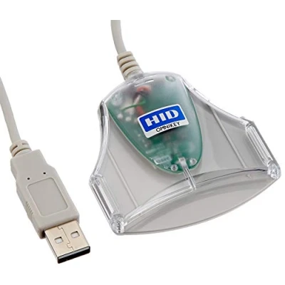 Abbildung von HID Identity Omnikey Ausweis Lesegerät, eID Smart Card, USB, ID 1021 3021, Grau