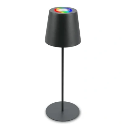 Abbildung von BRILONER LED Tischlampe kabellos mit Touch, buntes RGB+W Licht, höhenverstellbar, Nachttischlampe, Leselampe, Lampe, Campinglampe, Tischleuchte, Akku Outdoor, 36x10,5 cm, Anthrazit