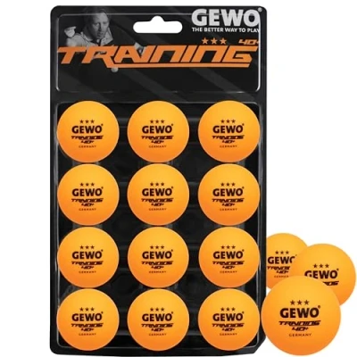 Abbildung von GEWO Training 40+ Tischtennisbälle 3 Sterne Tischtennis Ball aus ABS Plastik mit Naht Hochwertige Trainingsbälle, Durchmesser 40+mm, Vorratspackung 12 Stück, orange