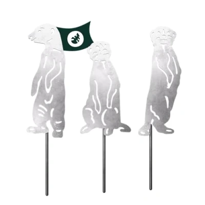 Abbildung von VERDOBA Erdmännchen Gartendeko Rost Figuren Set in Rostoptik Gartenstecker aus Eisen (Silber) Deko für Garten, Balkon &amp; Terrasse