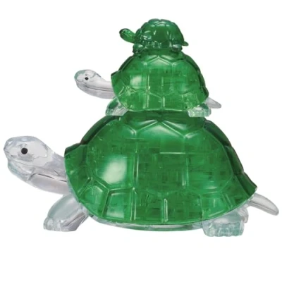 Abbildung von Crystal Puzzle 3D Schildkröten Grün Transparentes Design 37 Teile Bausatz für Kinder und Erwachsene HCM Kinzel
