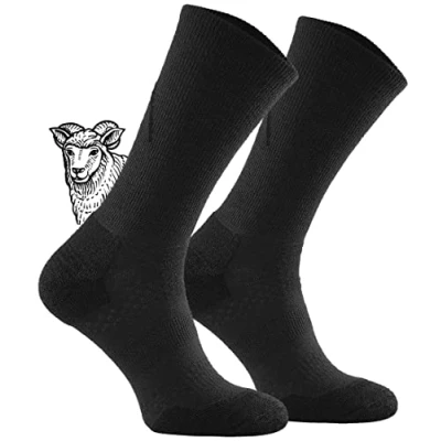 Abbildung von TODO BP LIGHT Dünn Merino Wandersocken für Herren, Damen,Trekking Socken, Atmungsaktiv, 34% Merinowolle Blend Funktionssocken, Outdoor (43 46, Schwarz)