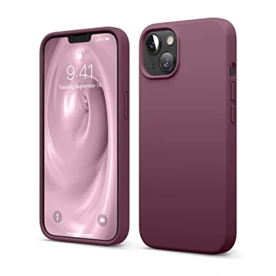 Abbildung von elago Liquid Silicone Case Kompatibel mit iPhone 13 Hülle (6,1&quot;), Hochwertiges Silikon, Rundumschutz Handyhülle : 3 Layer Struktur Schutzhülle, Kratzfestes Weiches Mikrofaserfutter (Weinrot)