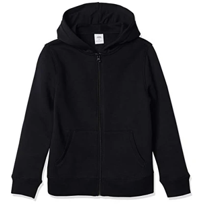 Abbildung von Amazon Essentials Jungen Fleece Kapuzenpullover mit Reißverschluss, Schwarz, 6 7 Jahre