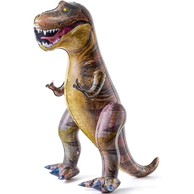 Abbildung von JOYIN 76,2 cm Dinosaurier aufblasbar, aufblasbares T Rex Spielzeug für Pool Party Dekorationen, Geburtstagsfeiergeschenk Kinder und Erwachsen (braun)