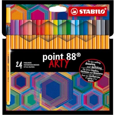 Abbildung von Fineliner STABILO point 88 ARTY 24er Pack mit 24 verschiedenen Farben
