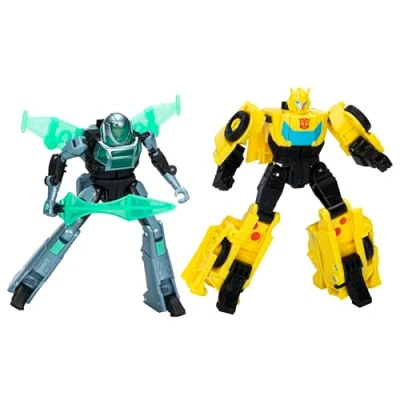 Abbildung von Transformers EarthSpark Cyber Combiner Bumblebee und Mo Malto Action Figuren