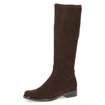 Abbildung von CAPRICE Damen Hohe Stiefel ohne Absatz Kniehoch Vegan, Braun (Dk Brn Stretch), 41 EU