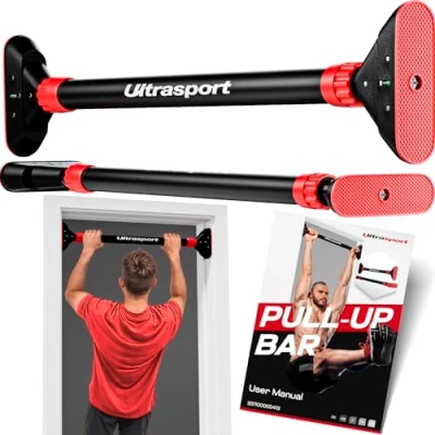 Abbildung von Ultrasport Klimmzugstange Türrahmen zum Einhängen ohne Bohren bis 200 kg Pull Up Bar, Tür, Türreck für Klimmzüge, Klimmzugstangen