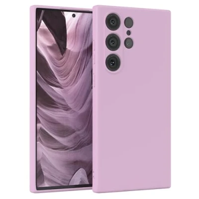Abbildung von EAZY Case Silikonhülle für Samsung Galaxy S23 Ultra Hülle Silikon Violett weich stoßfeste Handyhülle Schutzhülle mit Kameraschutz Dünn Premium Schutz Cover TPU Phone Bumper in Flieder