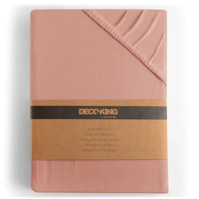Abbildung von DecoKing Spannbettlaken 200x200 200x220 cm 100% gekämmte Baumwolle Lachs Spannbetttücher Jersey Boxspringbett Amber 200 x 220