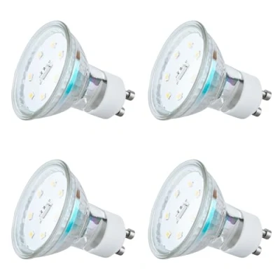 Abbildung von SEBSON Lampe GU10 LED warmweiß 3,5W 4er Set ersetzt 35W Halogen, 300 Lumen, Strahler 230V, Leuchtmittel 110, ø50 x 57mm Deckenstrahler