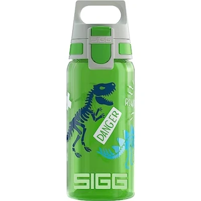 Abbildung von SIGG Trinkflasche Kinder Viva One Jurassica Für Kohlensäurehaltige Getränke Geeignet Auslaufsicher Spülmaschinenfest BPA frei Sport &amp; Schule Grün mit Dinosaurier 0,5L